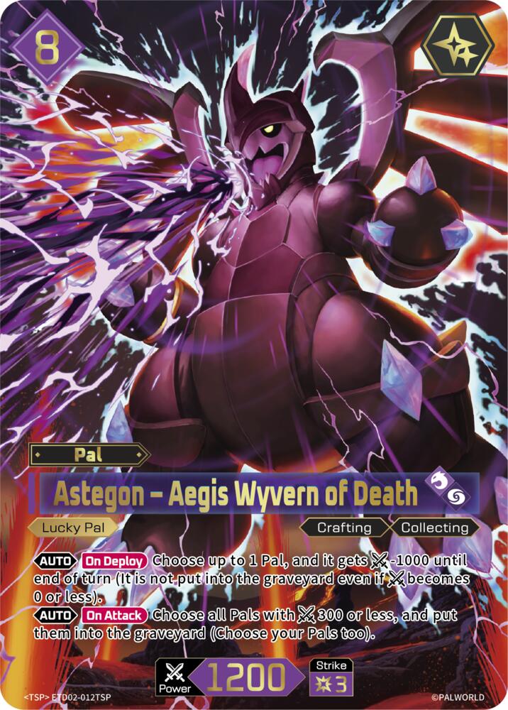 Astegon - Aegis Wyvern of Death (TD02: Dawn of Palpagos Green•Purple) — Palworld card