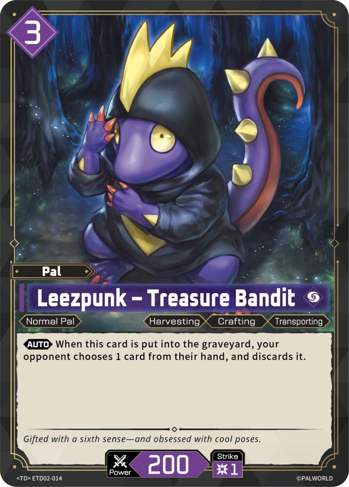 Leezpunk - Treasure Bandit (TD02: Dawn of Palpagos Green•Purple) — Palworld card