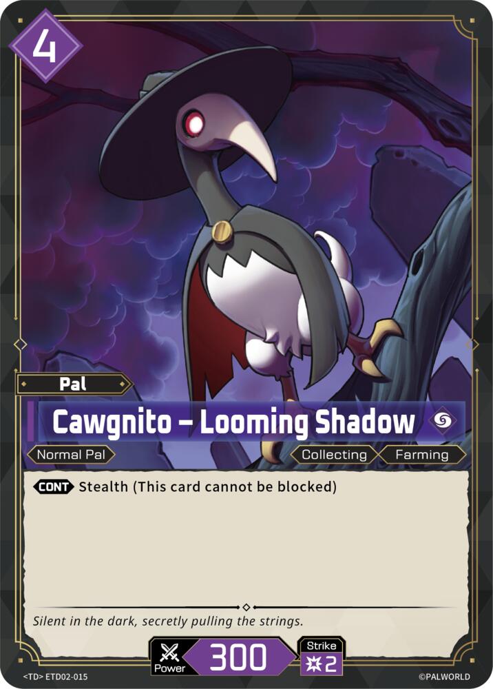 Cawgnito - Looming Shadow (TD02: Dawn of Palpagos Green•Purple) — Palworld card