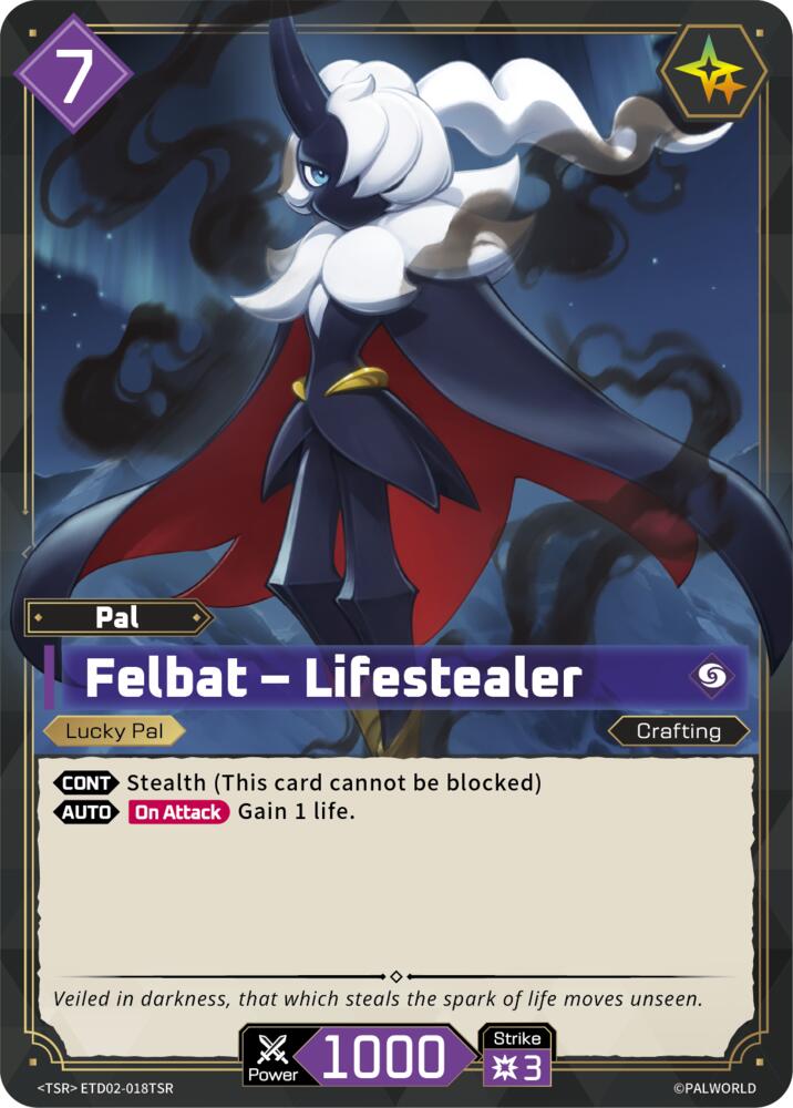 Felbat - Lifestealer (TD02: Dawn of Palpagos Green•Purple) — Palworld card