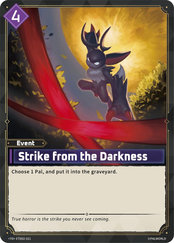 Strike from the Darkness (TD02: Dawn of Palpagos Green•Purple) — Palworld card