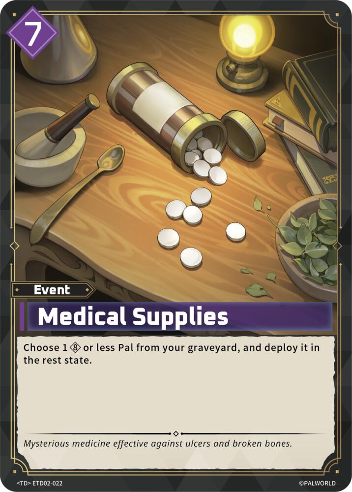 Medical Supplies (TD02: Dawn of Palpagos Green•Purple) — Palworld card