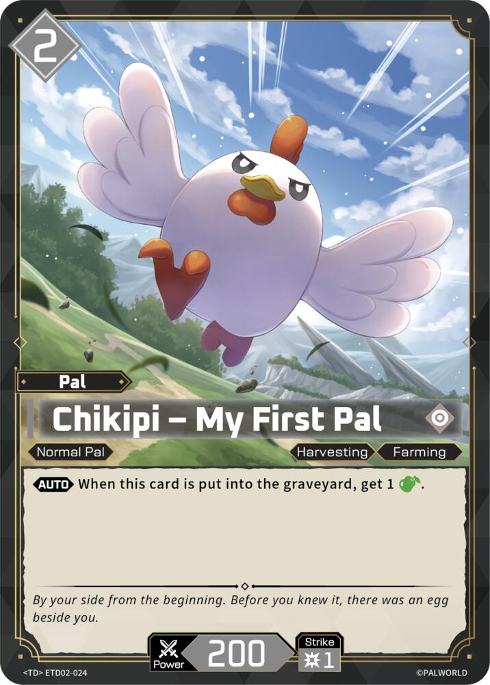 Chikipi - My First Pal (TD02: Dawn of Palpagos Green•Purple) — Palworld card