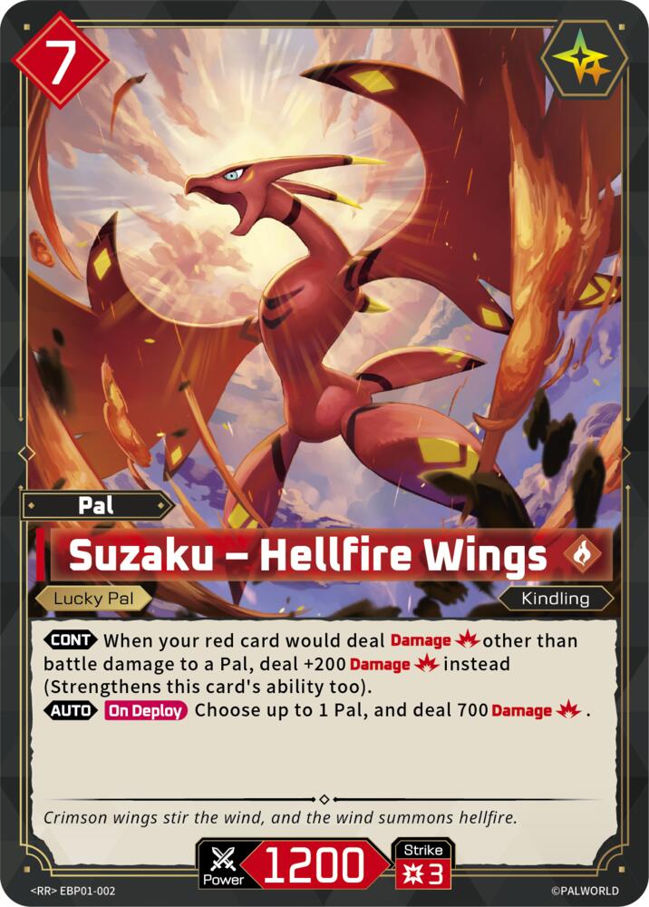 Suzaku - Hellfire Wings (BP01: Dawn of Palpagos) — Palworld card