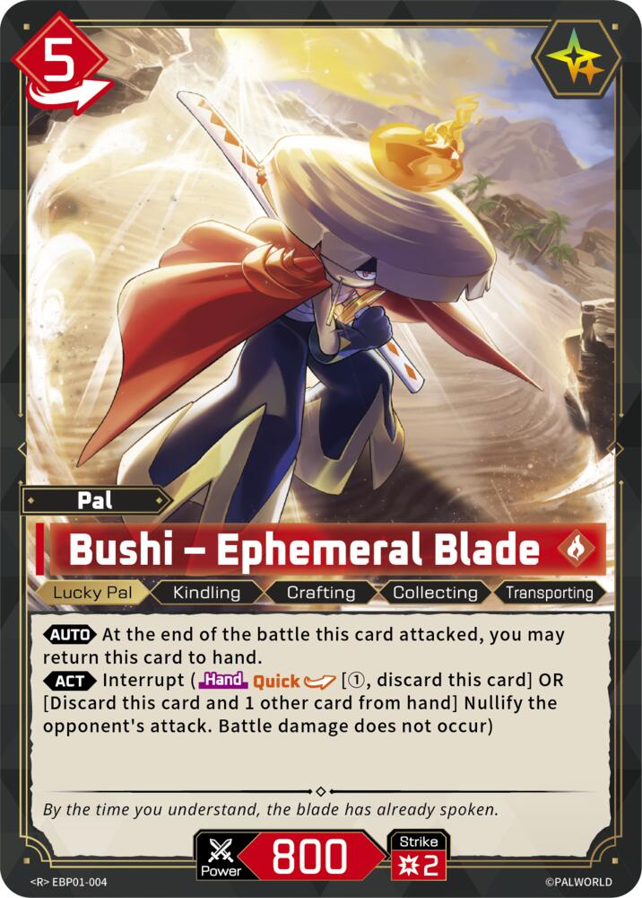 Bushi - Ephemeral Blade (BP01: Dawn of Palpagos) — Palworld card