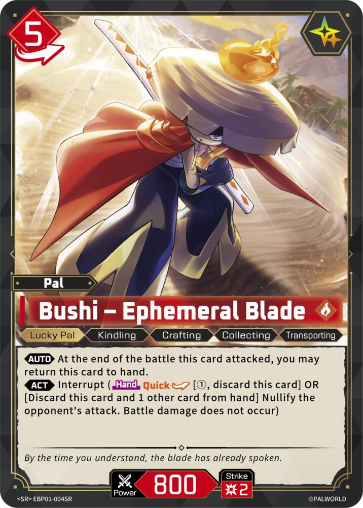 Bushi - Ephemeral Blade (BP01: Dawn of Palpagos) — Palworld card