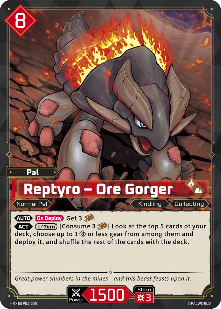 Reptyro - Ore Gorger (BP01: Dawn of Palpagos) — Palworld card