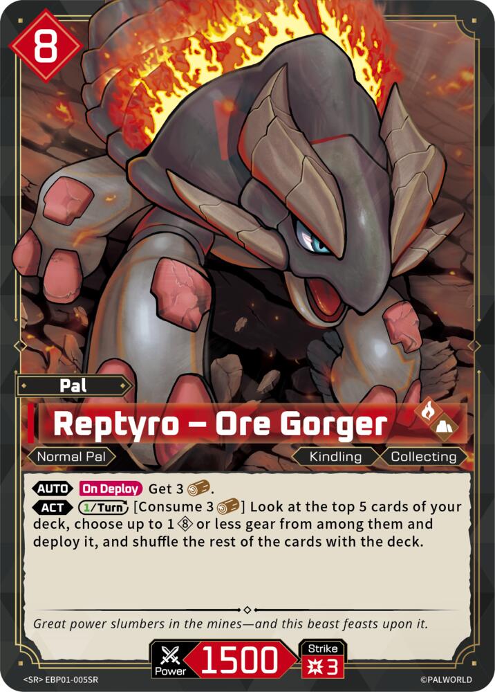 Reptyro - Ore Gorger (BP01: Dawn of Palpagos) — Palworld card
