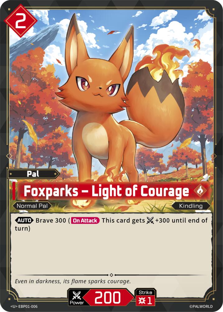 Foxparks - Light of Courage (BP01: Dawn of Palpagos) — Palworld card