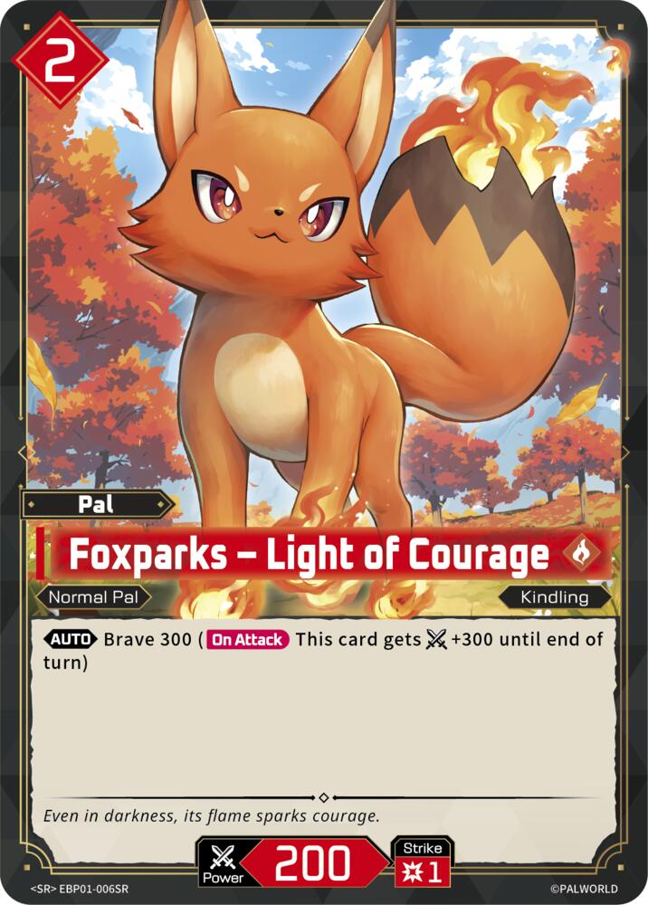 Foxparks - Light of Courage (BP01: Dawn of Palpagos) — Palworld card