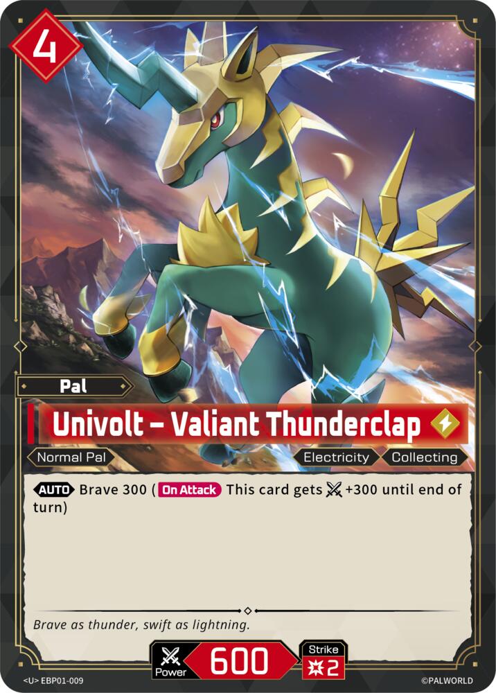 Univolt - Valiant Thunderclap (BP01: Dawn of Palpagos) — Palworld card