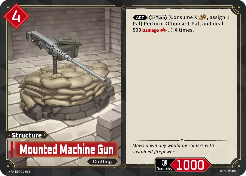 Mounted Machine Gun (BP01: Dawn of Palpagos) — Palworld card