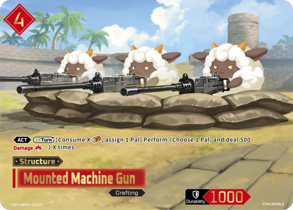 Mounted Machine Gun (BP01: Dawn of Palpagos) — Palworld card