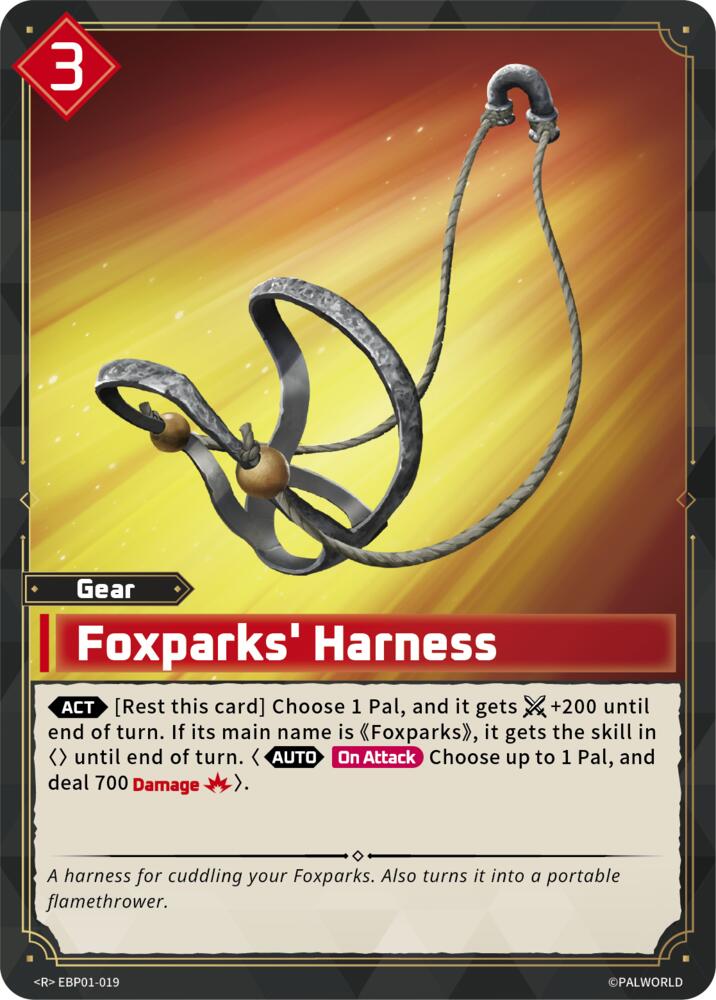 Foxparks' Harness (BP01: Dawn of Palpagos) — Palworld card