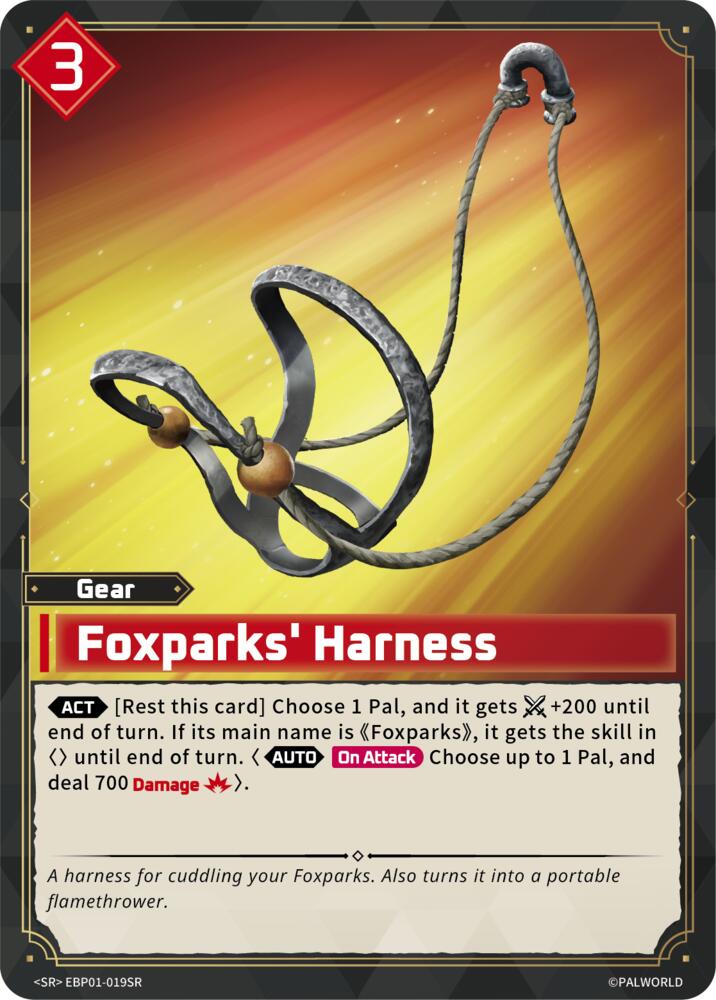 Foxparks' Harness (BP01: Dawn of Palpagos) — Palworld card