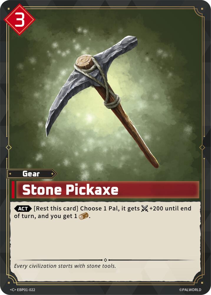 Stone Pickaxe (BP01: Dawn of Palpagos) — Palworld card