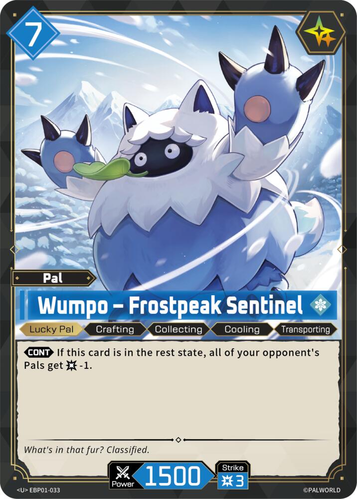 Wumpo - Frostpeak Sentinel (BP01: Dawn of Palpagos) — Palworld card