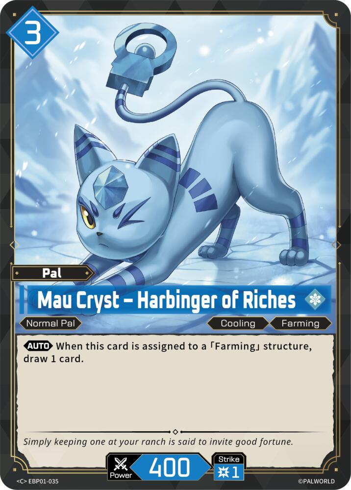 Mau Cryst - Harbinger of Riches (BP01: Dawn of Palpagos) — Palworld card