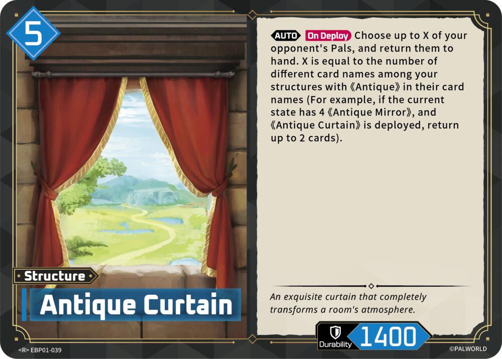 Antique Curtain (BP01: Dawn of Palpagos) — Palworld card