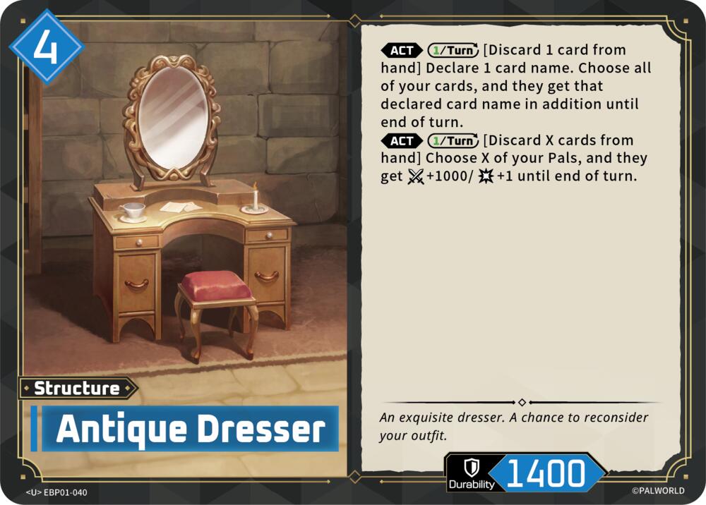 Antique Dresser (BP01: Dawn of Palpagos) — Palworld card