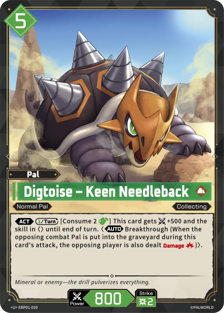 Digtoise - Keen Needleback (BP01: Dawn of Palpagos) — Palworld card