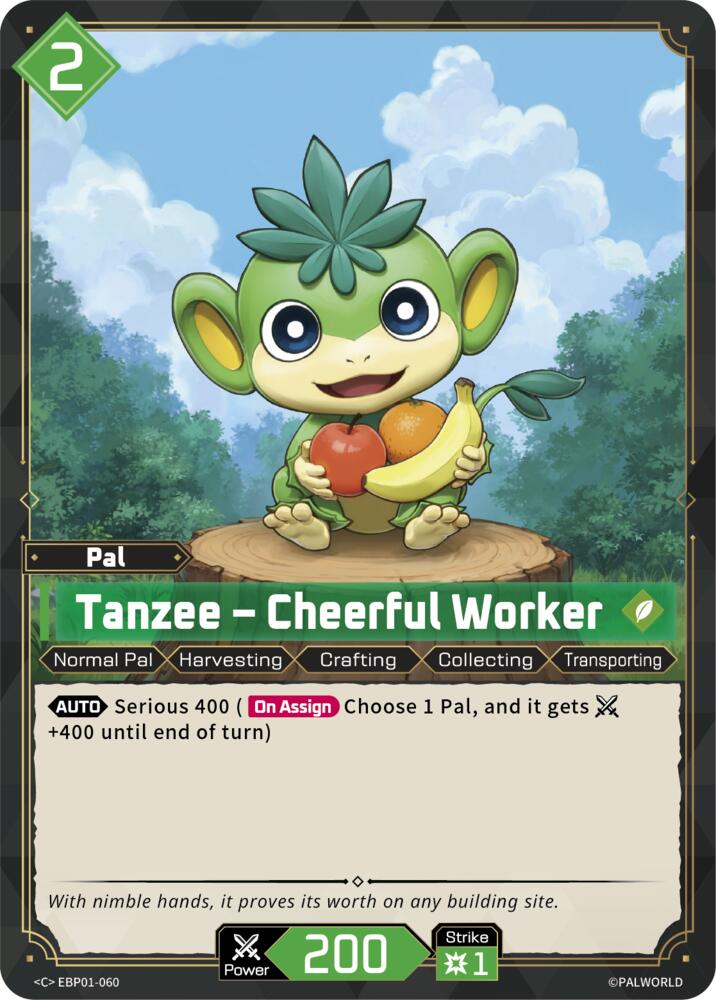 Tanzee - Cheerful Worker (BP01: Dawn of Palpagos) — Palworld card