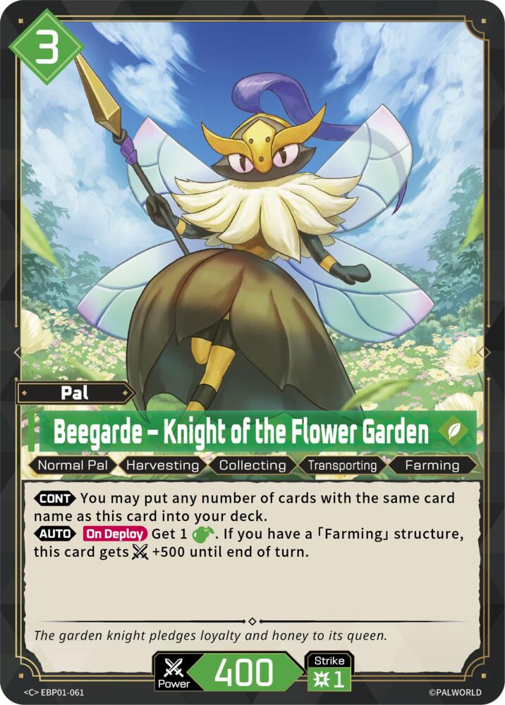 Beegarde - Knight of the Flower Garden (BP01: Dawn of Palpagos) — Palworld card