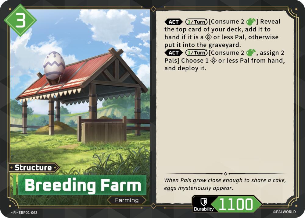 Breeding Farm (BP01: Dawn of Palpagos) — Palworld card