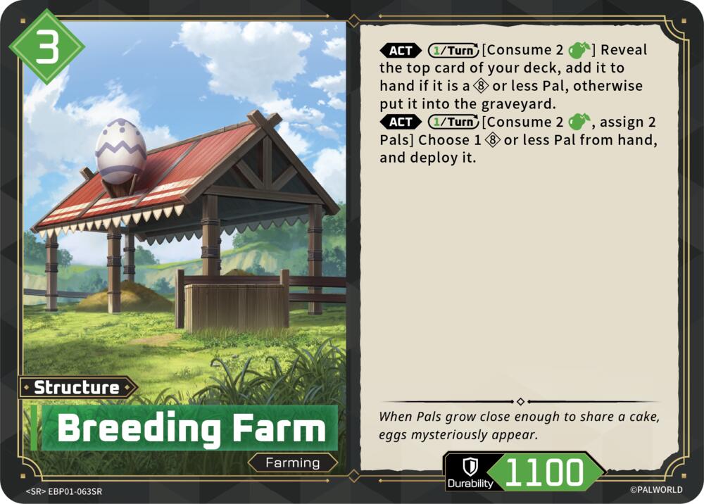 Breeding Farm (BP01: Dawn of Palpagos) — Palworld card