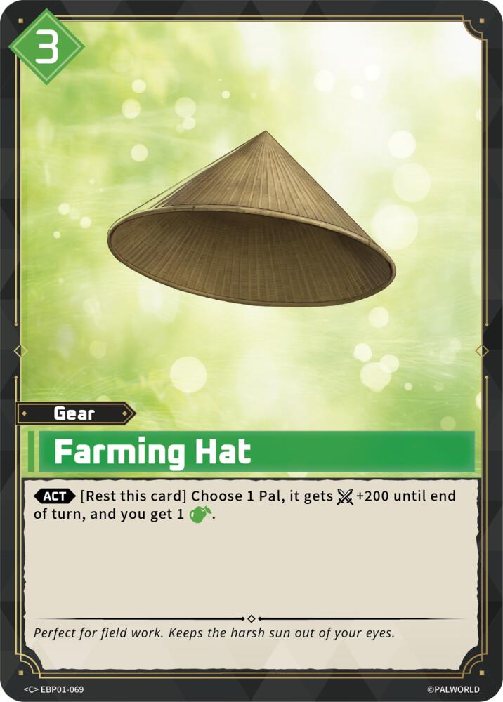 Farming Hat (BP01: Dawn of Palpagos) — Palworld card
