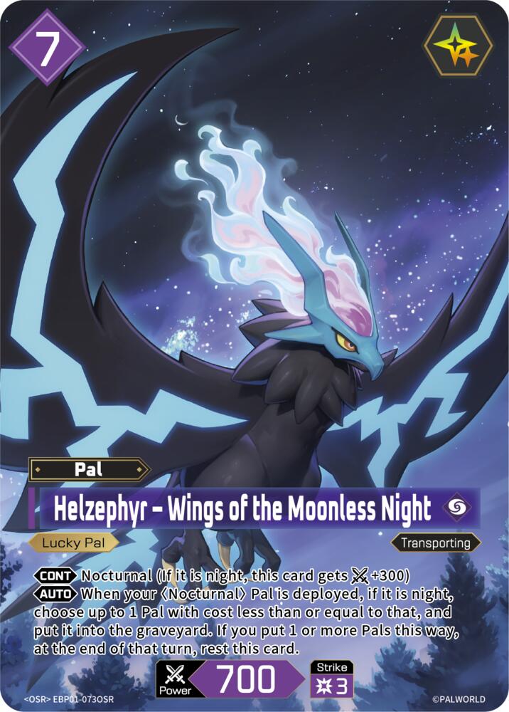 Helzephyr - Wings of the Moonless Night (BP01: Dawn of Palpagos) — Palworld card