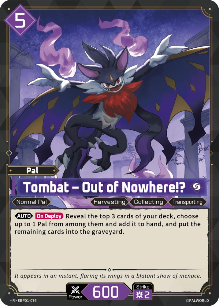 Tombat - Out of Nowhere!? (BP01: Dawn of Palpagos) — Palworld card
