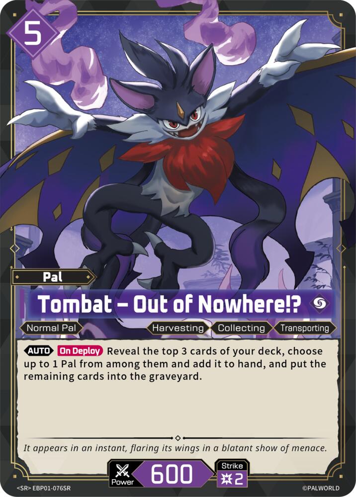 Tombat - Out of Nowhere!? (BP01: Dawn of Palpagos) — Palworld card