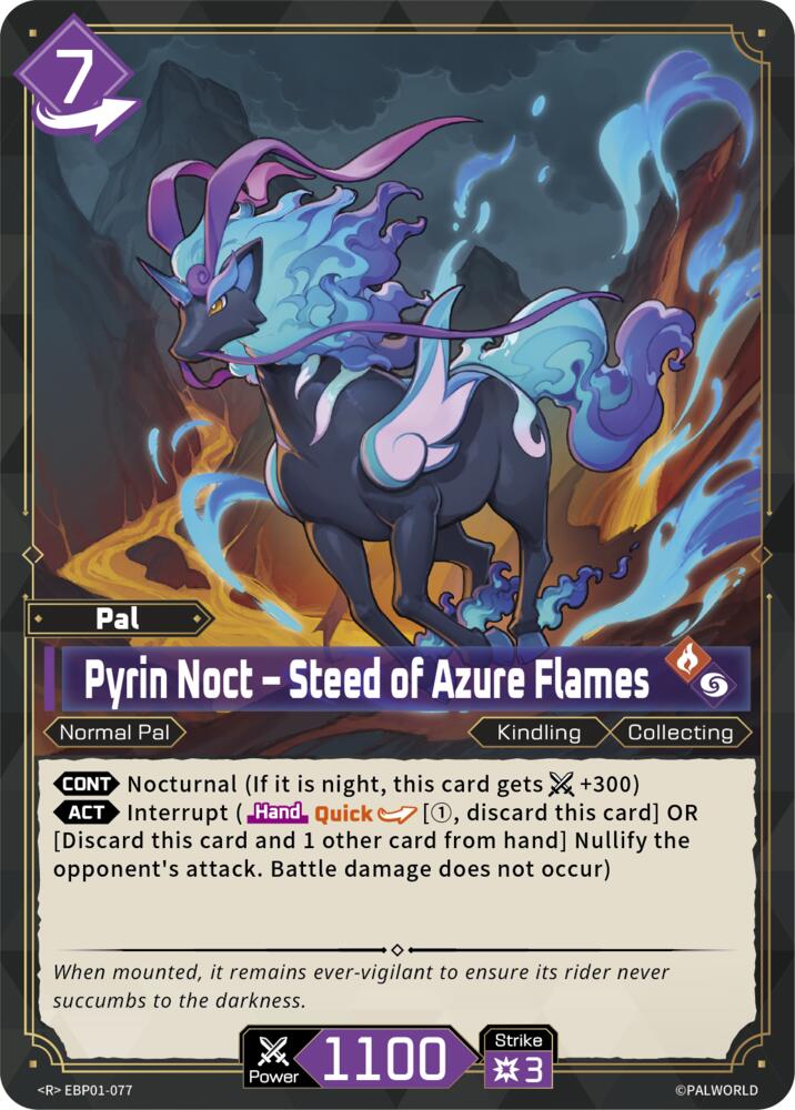 Pyrin Noct - Steed of Azure Flames (BP01: Dawn of Palpagos) — Palworld card