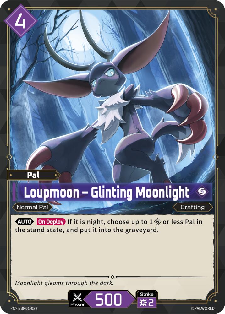 Loupmoon - Glinting Moonlight (BP01: Dawn of Palpagos) — Palworld card
