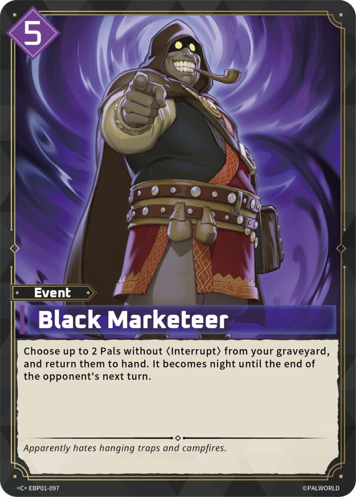 Black Marketeer (BP01: Dawn of Palpagos) — Palworld card