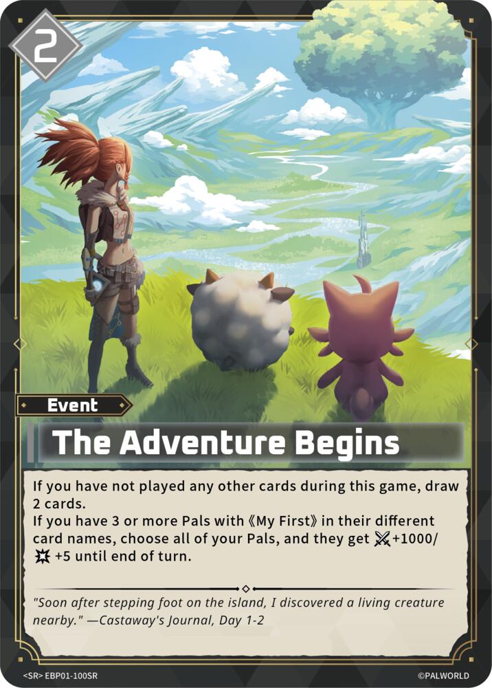 The Adventure Begins (BP01: Dawn of Palpagos) — Palworld card