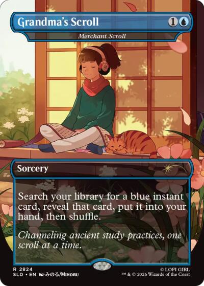 Merchant Scroll (Secret Lair) from SLD #2824, Magic: The Gathering card