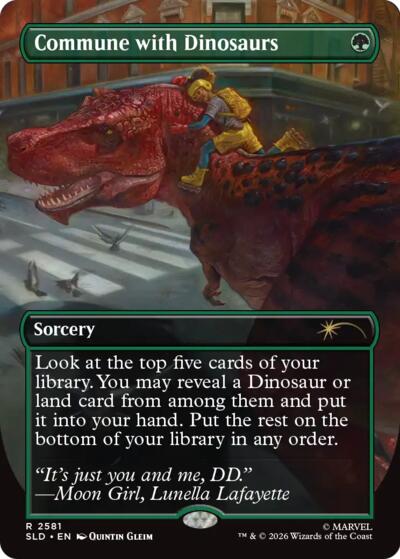 Commune with Dinosaurs (Secret Lair) from SLD #2581, Magic: The Gathering card