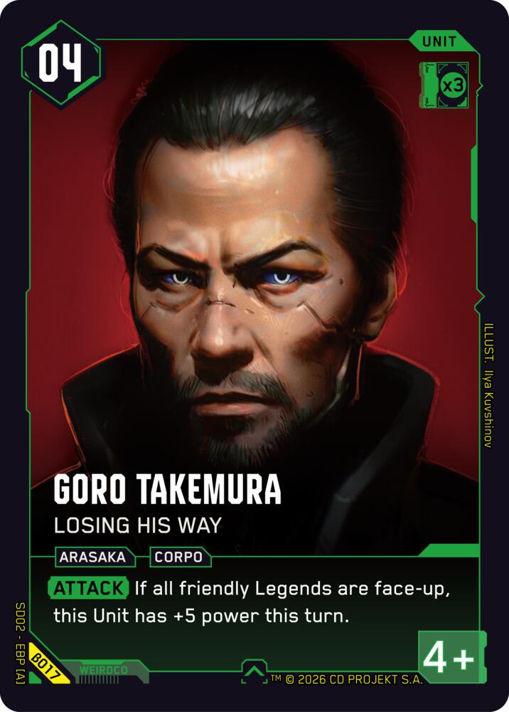 Goro Takemura - Losing His Way (Embracing Power - Beta Starter Deck) — Cyberpunk TCG card