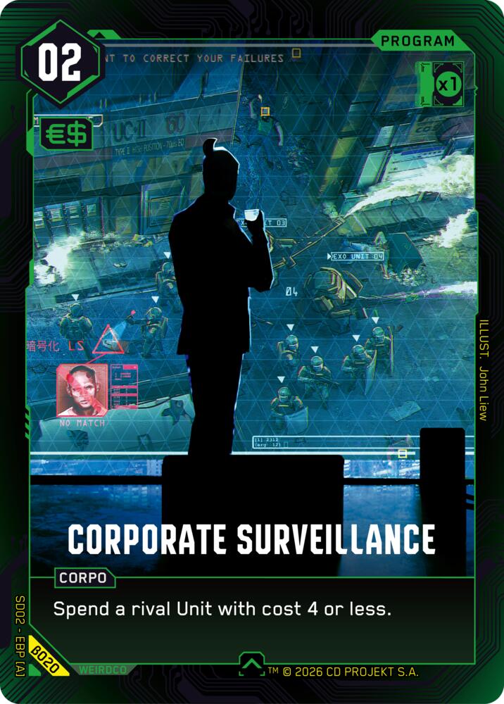 Corporate Surveillance (Embracing Power - Beta Starter Deck) — Cyberpunk TCG card