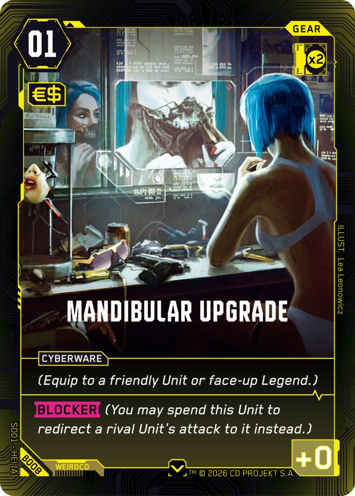 Mandibular Upgrade (The Heist - Beta Starter Deck) — Cyberpunk TCG card