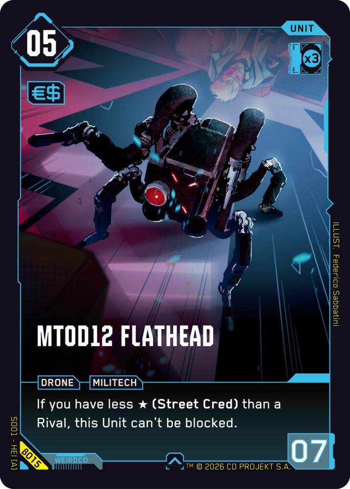 MT0D12 Flathead (The Heist - Beta Starter Deck) — Cyberpunk TCG card