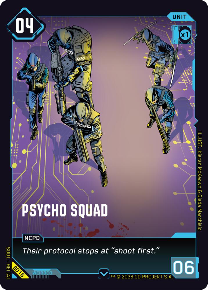 Psycho Squad (The Heist - Beta Starter Deck) — Cyberpunk TCG card