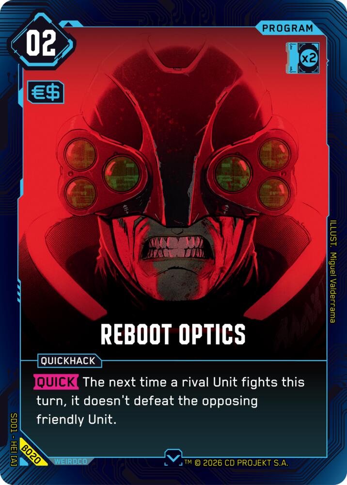 Reboot Optics (The Heist - Beta Starter Deck) — Cyberpunk TCG card