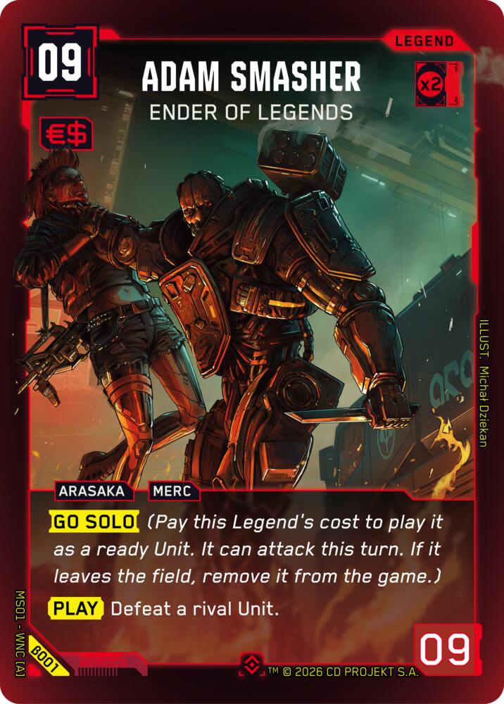 Adam Smasher - Ender of Legends (Welcome to Night City - Beta) — Cyberpunk TCG card