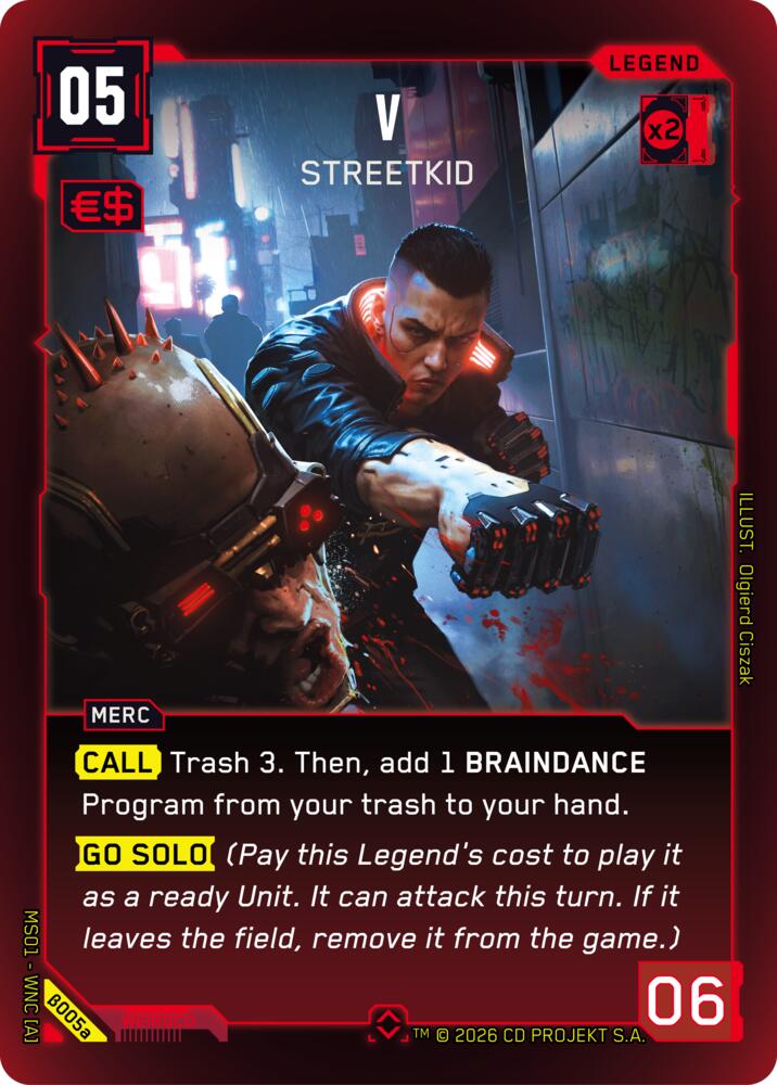 V - Streetkid (a) (Welcome to Night City - Beta) — Cyberpunk TCG card