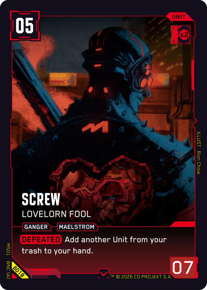Screw - Lovelorn Fool (Welcome to Night City - Beta) — Cyberpunk TCG card