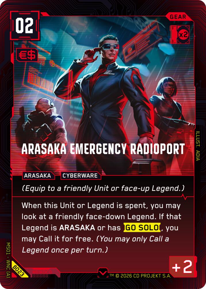 Arasaka Emergency Radioport (Welcome to Night City - Beta) — Cyberpunk TCG card