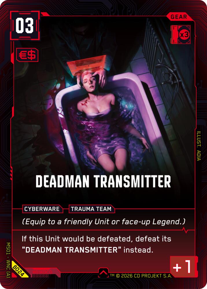 Deadman Transmitter (Welcome to Night City - Beta) — Cyberpunk TCG card